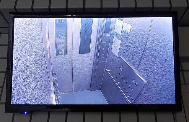エレベーター乗場前 設置モニター画像